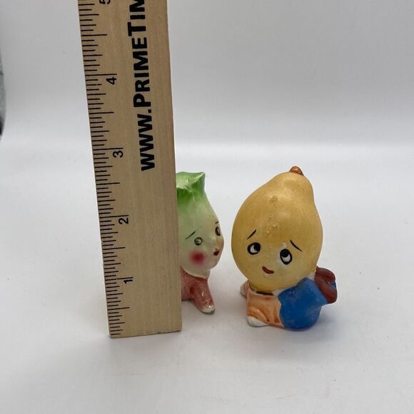 Vintage Japan Anthropomorphic Baby Vegetable Salt and Pepper Shakers - Picture 7 of 7